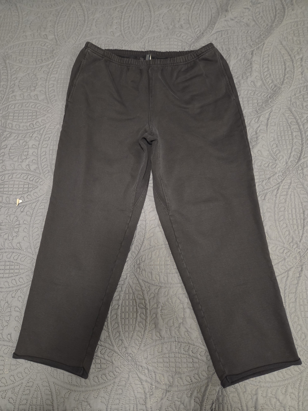 SKIMS Boyfriend Fleece Straight Leg In Soot Size XL